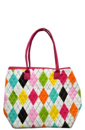 Small Quilted Tote Bag-DY1515/PINK